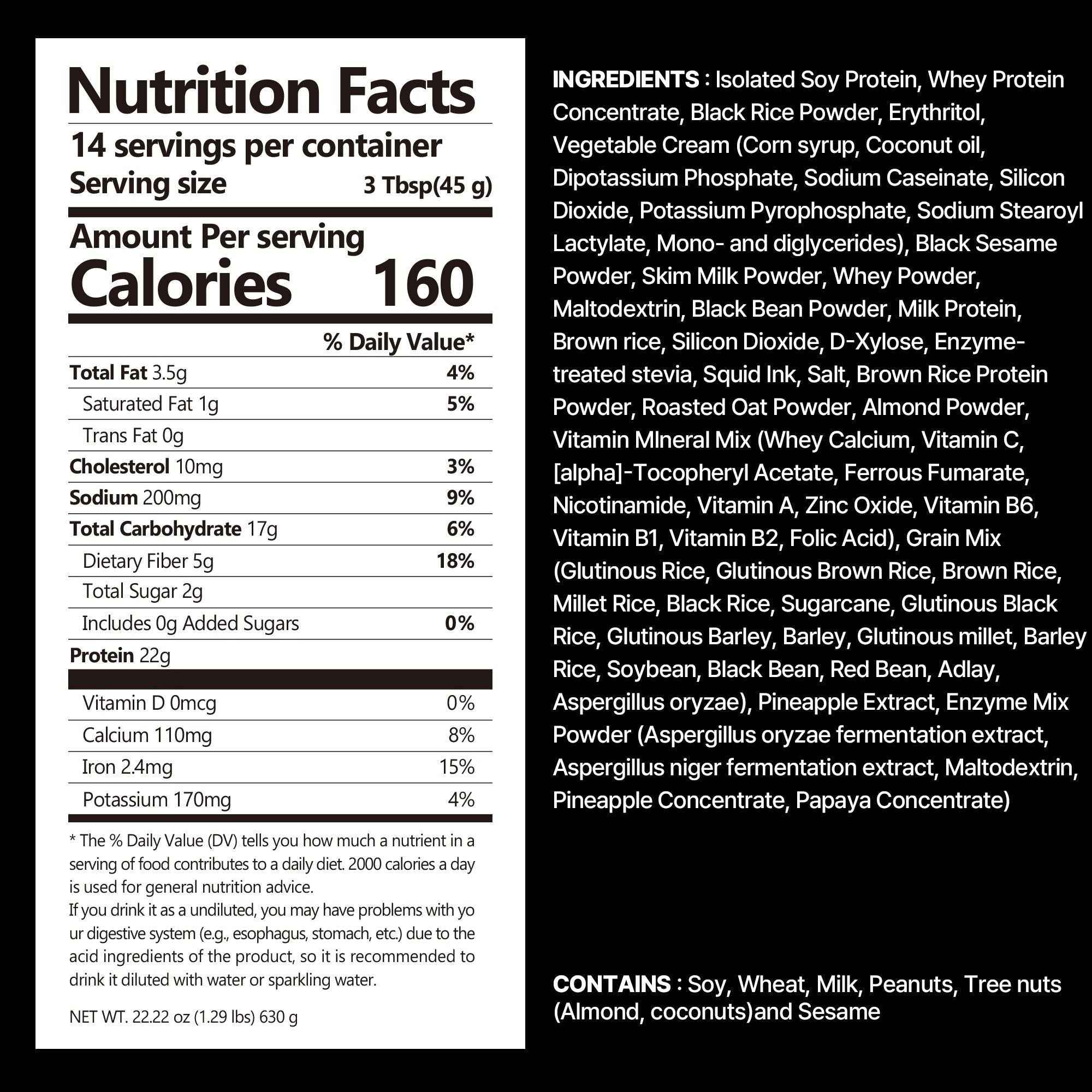 Flimeal Black Sesame Protein Shake, With Crunchy Protein Balls (22.22oz)