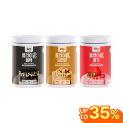 Flimeal Nutty & Sweet Balance Bulk Trio Protein Shake Bundle: Black Sesame, Brown 17 Grains & Strawberry, Meal Replacement With Crunchy Protein Balls