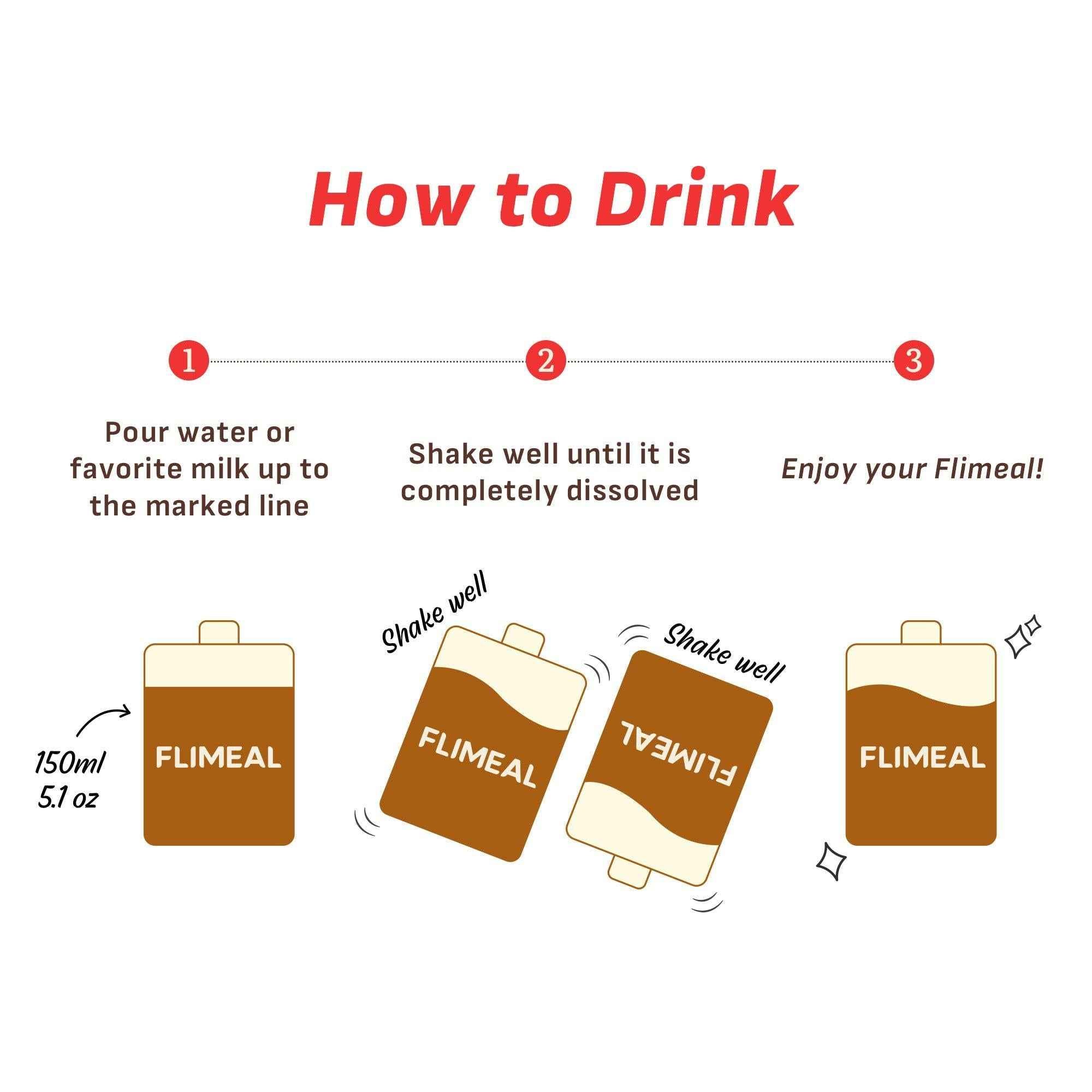 Flimeal Brown 17 Grains Protein Shake Pouch, With Crunchy Protein Balls (7 Packs X 1.59 oz)