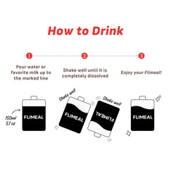 Flimeal Black Sesame Protein Shake Pouch, With Crunchy Protein Balls (7 Packs X 1.59 oz) - FULLight US