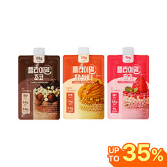 Flimeal Bestseller 7p Trio Protein Shake Bundle: Peanut Butter, Strawberry & Chocolate, Meal Replacement With Crunchy Protein Balls