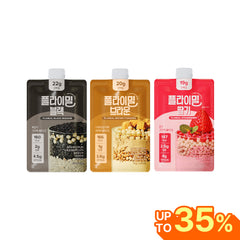Flimeal Nutty & Sweet Balance 7p Trio Protein Shake Bundle: Black Sesame, Brown 17 Grains & Strawberry, Meal Replacement With Crunchy Protein Balls