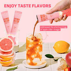 [Liveling] Apple Cider Vinegar Drink Stick & 3-in-1 Shot – Grapefruit Flavor | Supports Digestion, Daily Cleanse, Sugar-Free, Low-Calorie, Portable On-The-Go Packets (30 sticks)