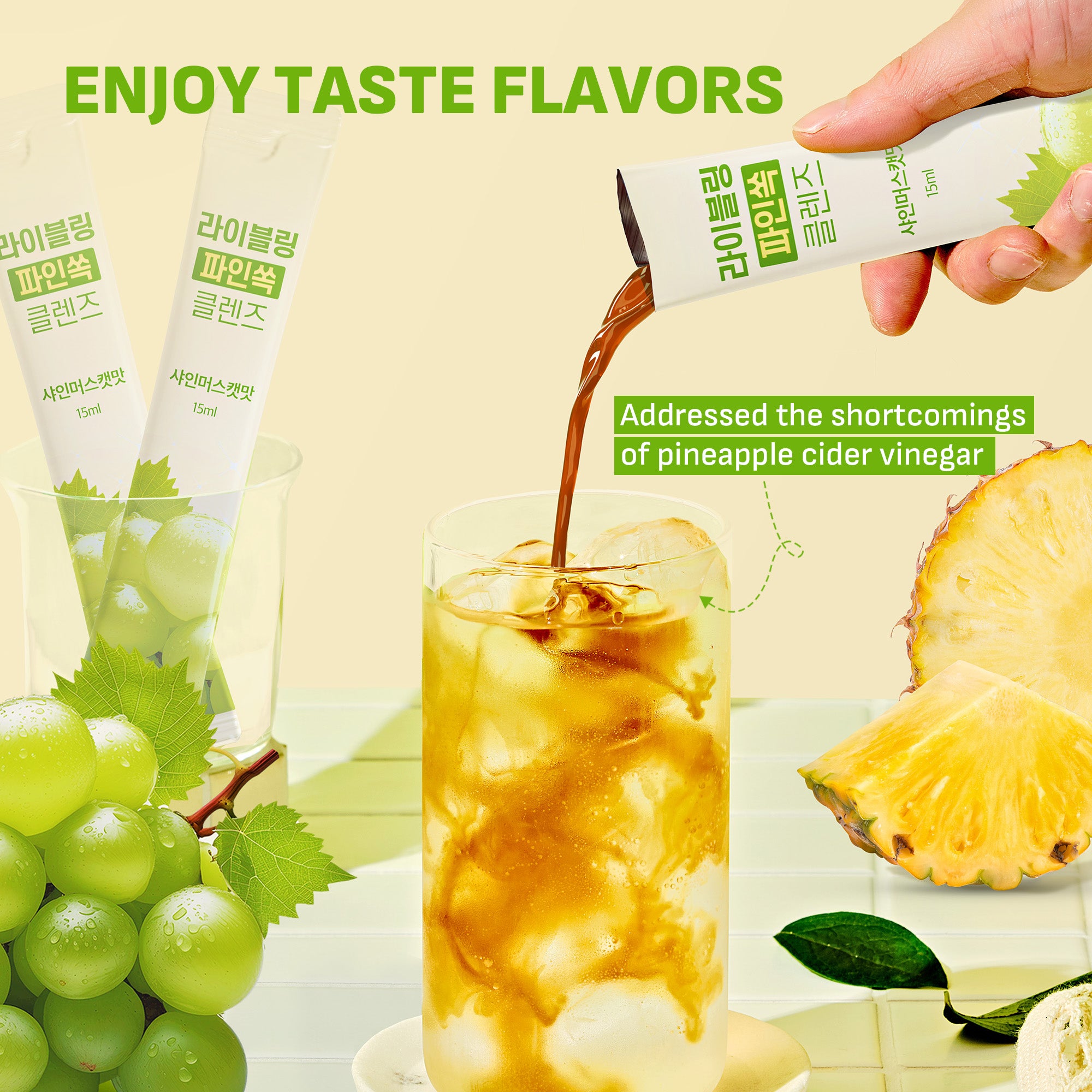 [Liveling] Pineapple Cider Vinegar Drink Stick – Shine Muscat Flavor (30 sticks).