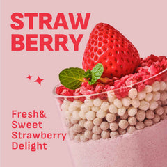 Flimeal Strawberry Protein Shake Pouch, With Crunchy Protein Balls (7 Packs X 1.59 oz)